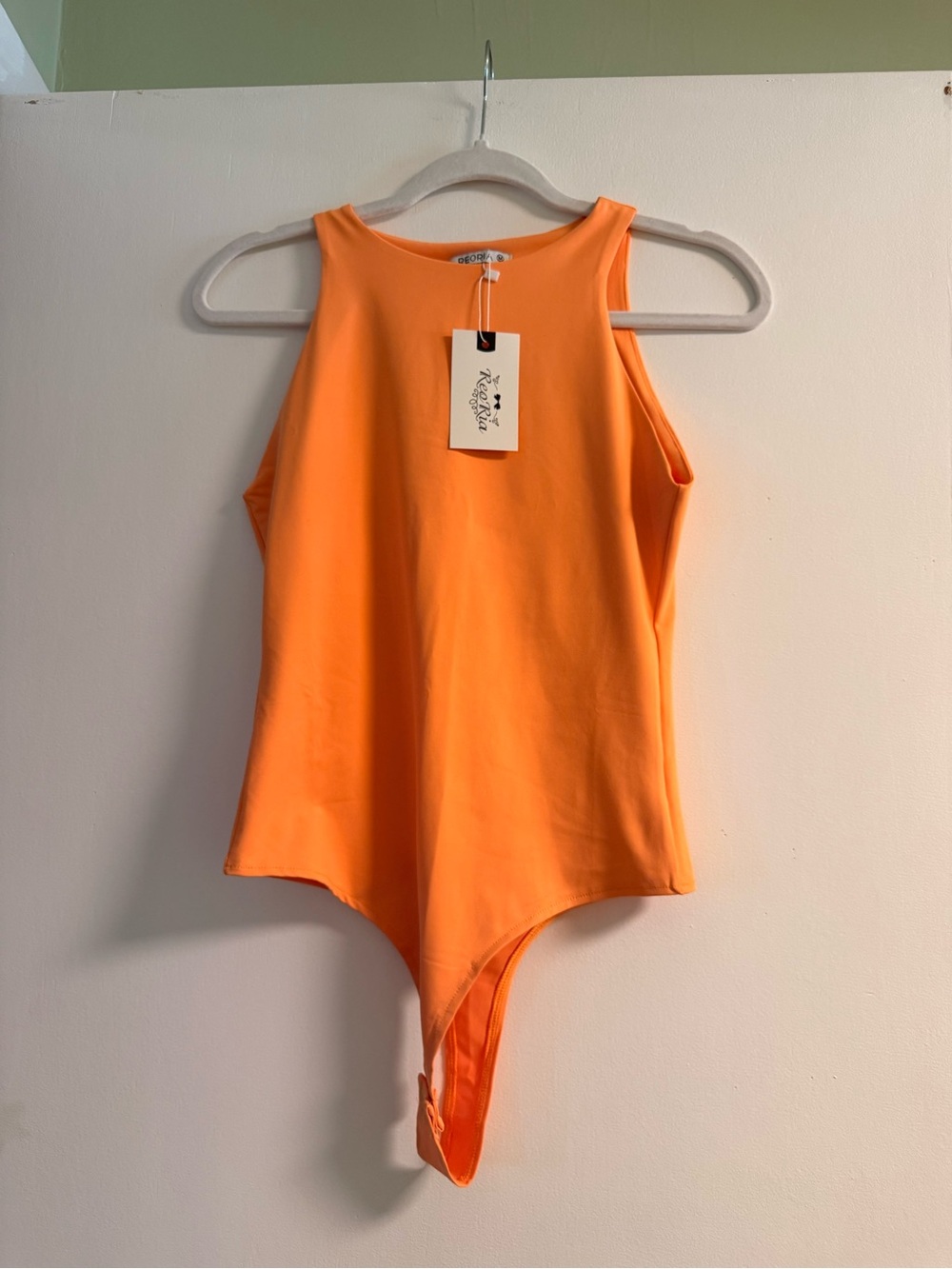 ReoRia Neon Orange High-Neck Bodysuit